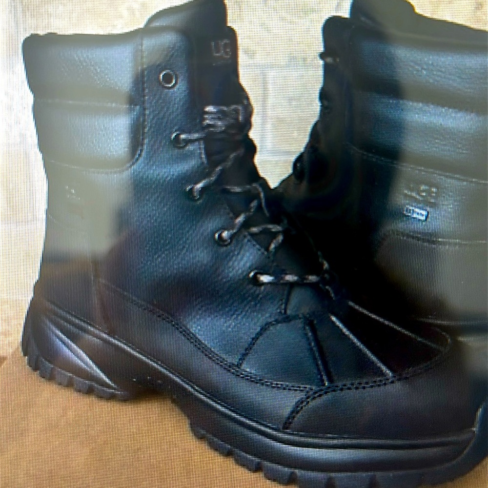 UGG Yose black waterproof leather boots size 7